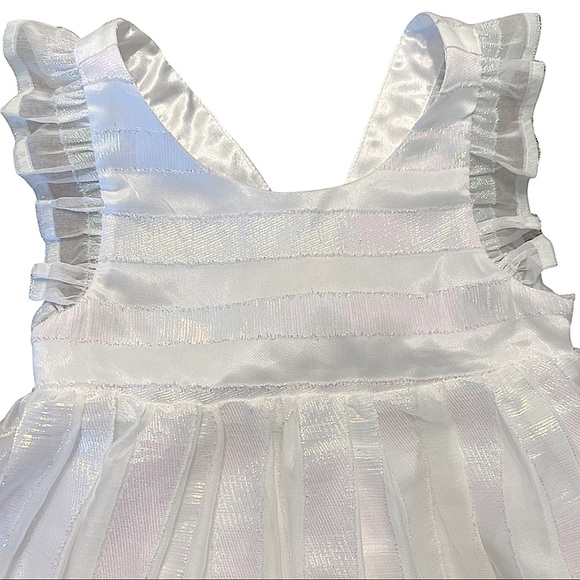 3 FOR $30 - Cat and Jack White Iridescent Striped Dress - VGUC - Picture 3 of 8